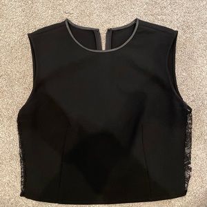 Alice & Olivia Cropped Black Womans Top M